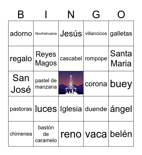 Bingo de Navidad Bingo Card