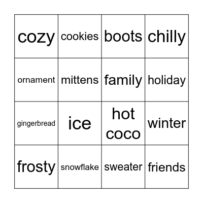 Winter Bingo! Bingo Card