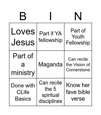 See Life Bingo Card
