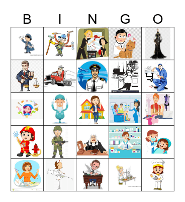 Professions Bingo Card