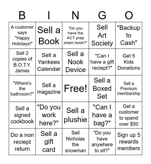 Lake Success B&N Bingo Card