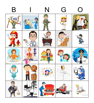Professions Bingo Card