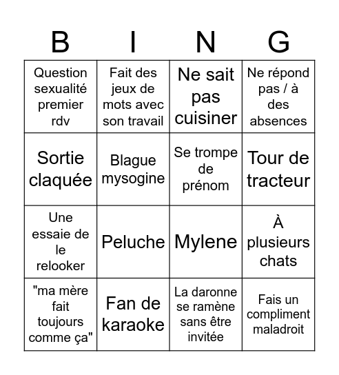 Hervé Bingo Card