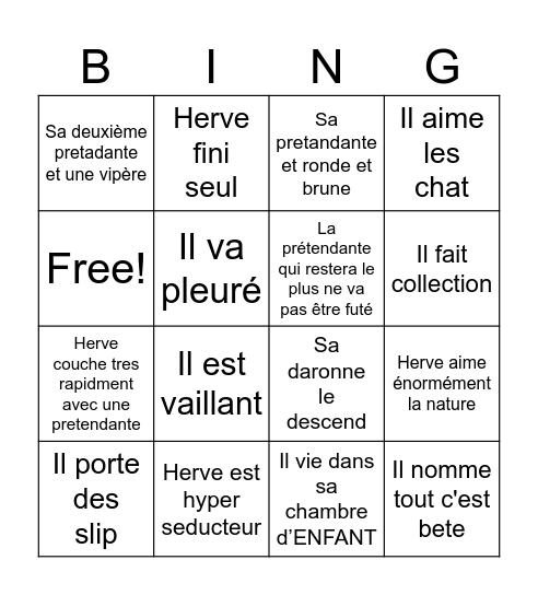 Herve Bingo Card