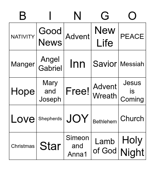 Christmas Bingo Card