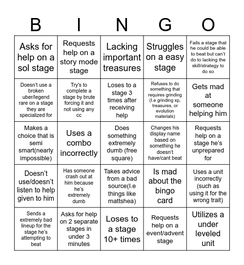 Leo bingo card Bingo Card