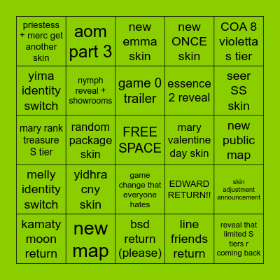 idv livestream prediction Bingo Card