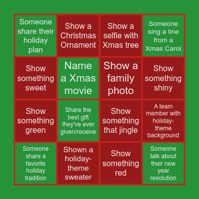 Yunlin - Xmas Scavenger Bingo! Bingo Card