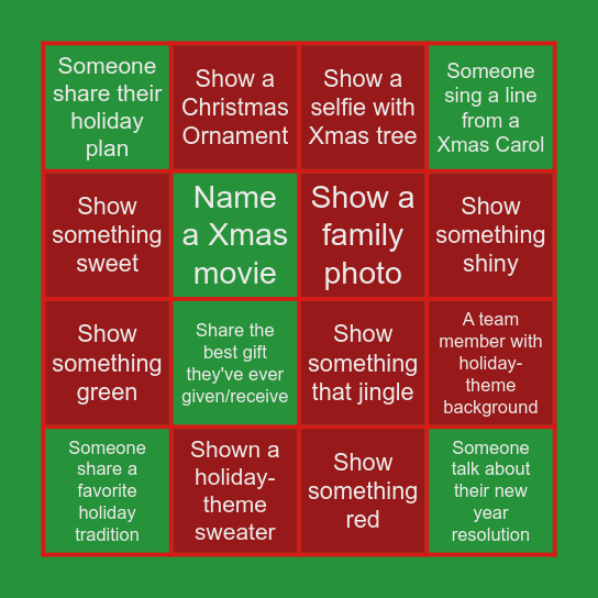 Yunlin - Xmas Scavenger Bingo! Bingo Card