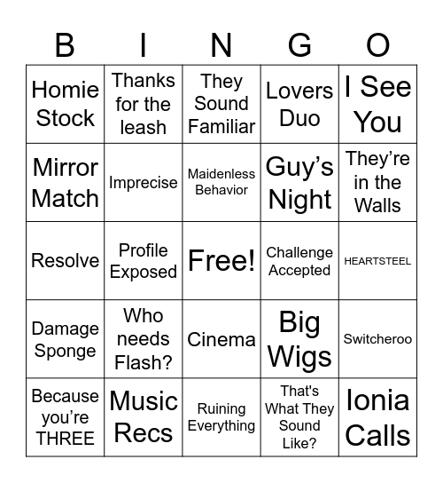 Player #3 - Palo Bingo Card