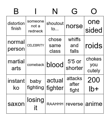 streetbeef IS TUFFFFFF!!!!!! Bingo Card