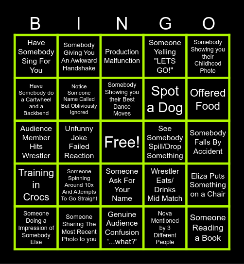 Boggles Bingo Card