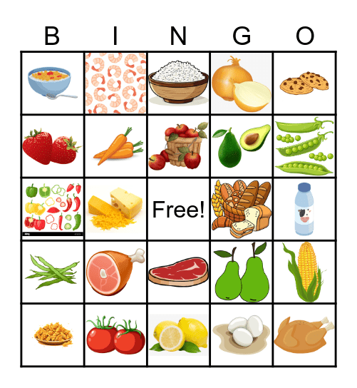 Food Bingo Card