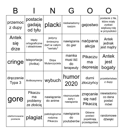 PikaCZUROS bingo Card