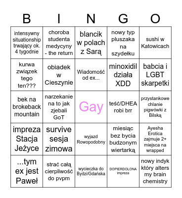 BINGO KURWICZEK 2K25 Bingo Card
