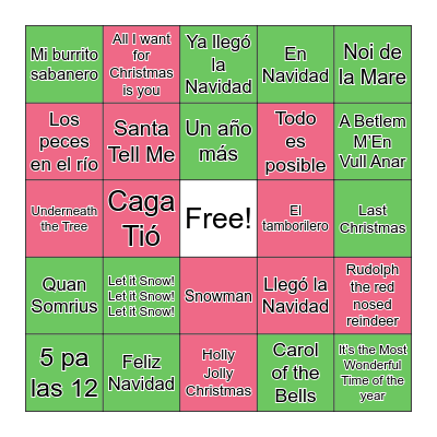 Bingo Musical Navideño Bingo Card