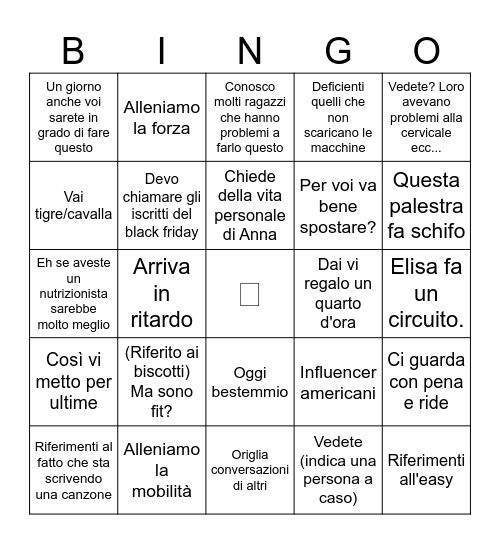 Bingo di Alberto Bingo Card