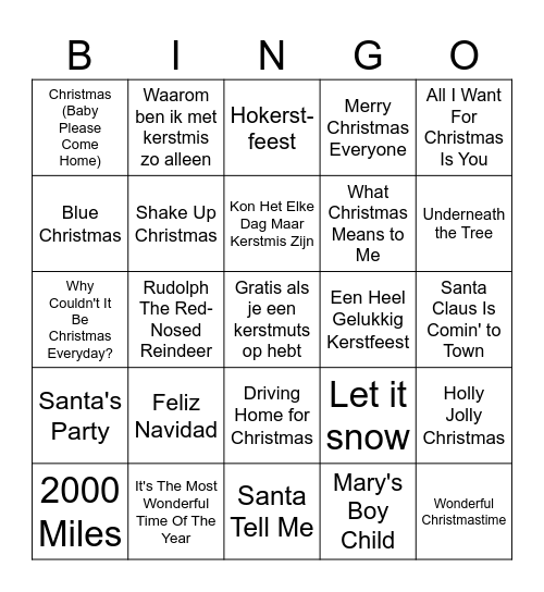 Kerstswingo! Bingo Card