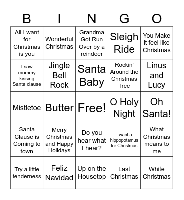 Music Bingo Card