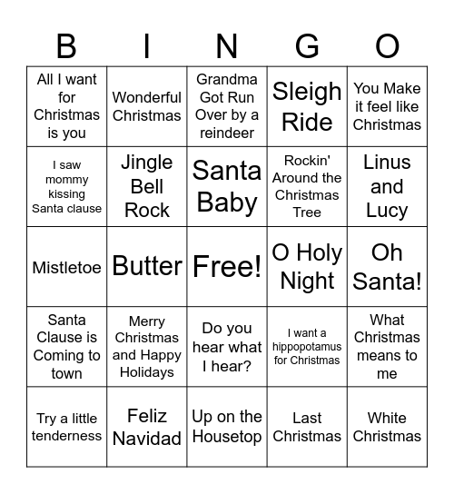 Music Bingo Card