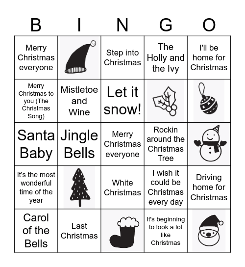 Redlands Christmas Bingo Card