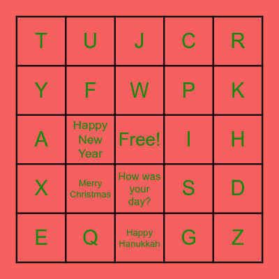 ASL Holiday Bingo! Bingo Card