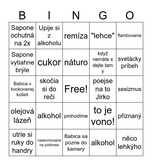 Babica v Sapik Bingo Card