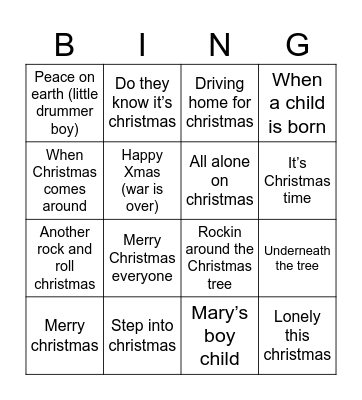 Christmas disco bingo Card