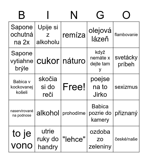 Babica v Sapik Bingo Card