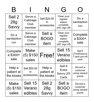 Curbside BINGO Card