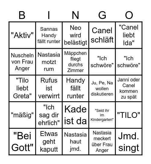 Klassen Bingo Card