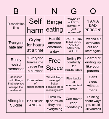 BPD BINGO Card