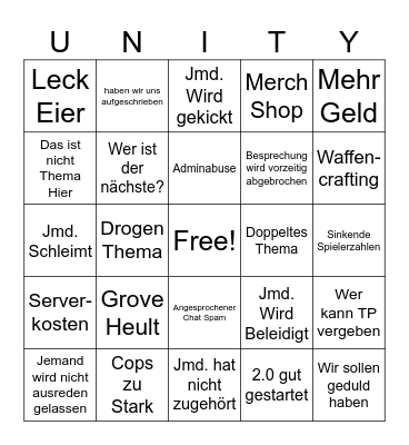 Community Besprechung 2024 Bingo Card