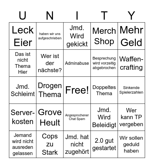 Community Besprechung 2024 Bingo Card