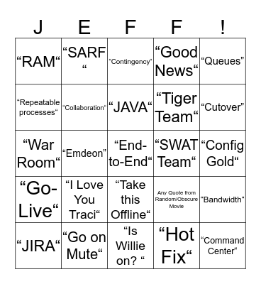 Meeting Bingo Card