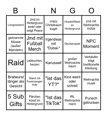 Weihnachsmarkt Bingo Card