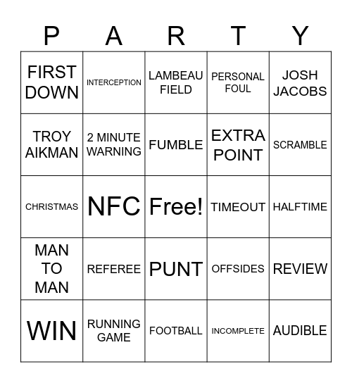 23RD PARTY Bingo Card