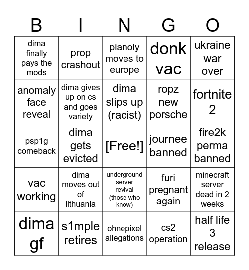 2025 Bingo Card