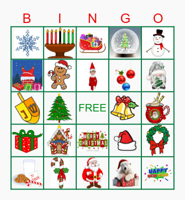 Winter Holiday Bingo Card