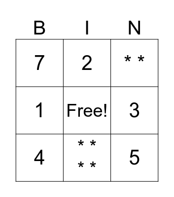 Bingo Test Bingo Card