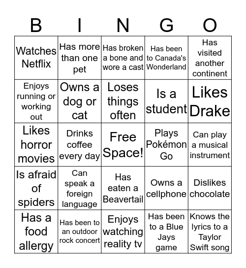 FIND SOMEONE WHO... Bingo Card