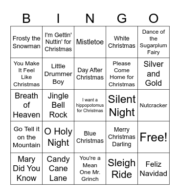 Christmas Bingo Card