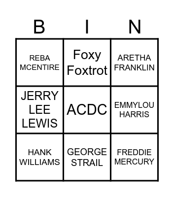 MUSIC! MUSIC! MUSIC! Bingo Card