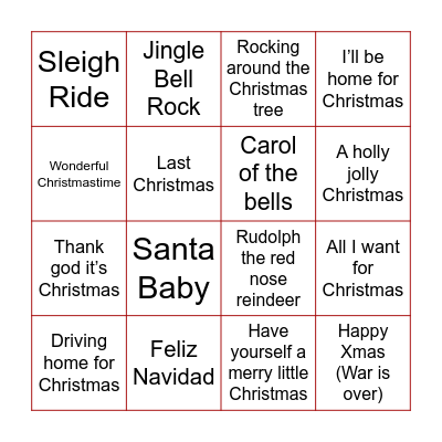 Weihnachtsbingo Card