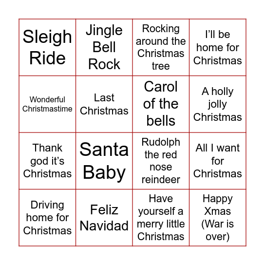 Weihnachtsbingo Card