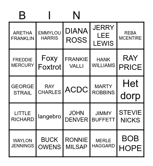 MUSIC! MUSIC! MUSIC! Bingo Card