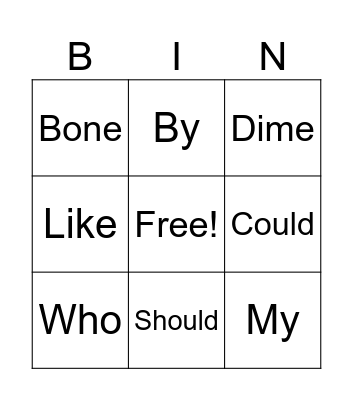 UFLI Bingo Card