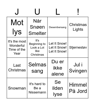 Julemusikk! Bingo Card