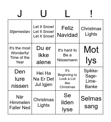 Julemusikk! Bingo Card