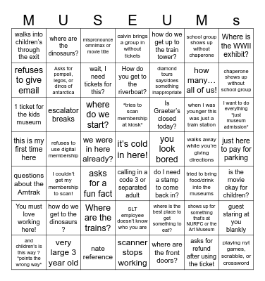 Guest Experience Bingo Card